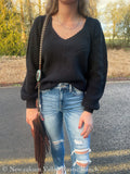 Black Square Neck Sweater