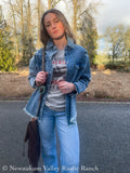 Oversized denim shirt jacket